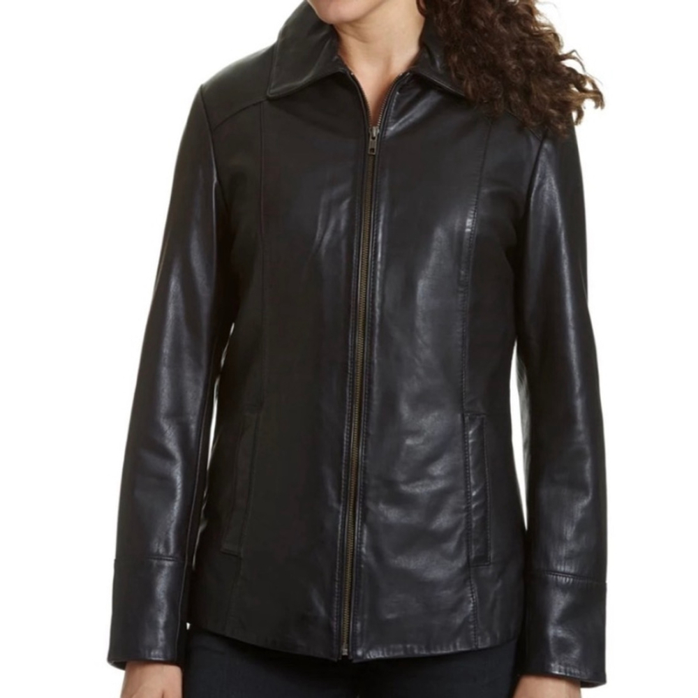 Women's Sonoma Black Lambskin Leather Jacket XL